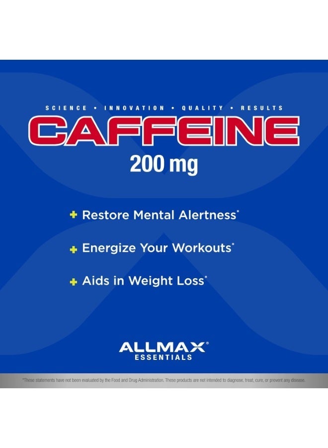 ALLMAX Caffeine - 100 Tablets - Increases Mental Alertness, Focus & Energy - Vegan - 100 Servings - Image 3
